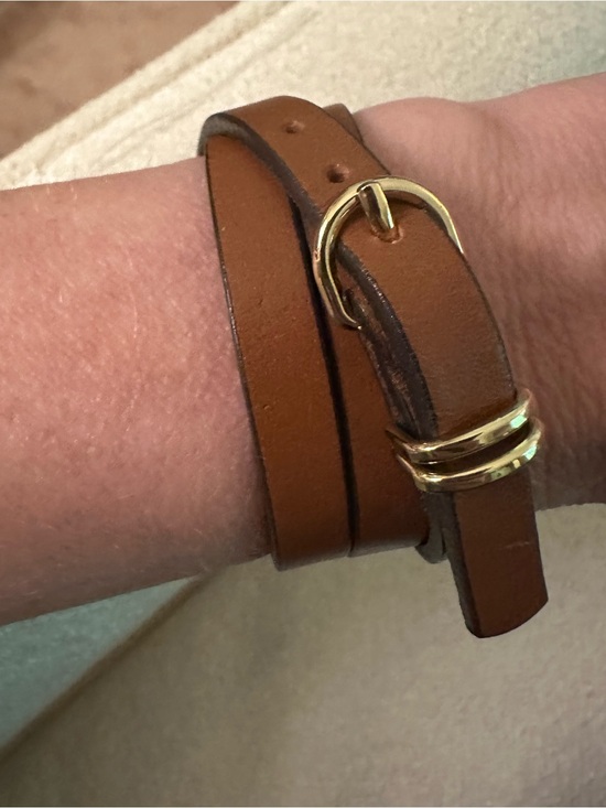 Banana Republic Accessories - Banana Republic Classic Brown Leather Wrap Bracelet with Gold Buckle